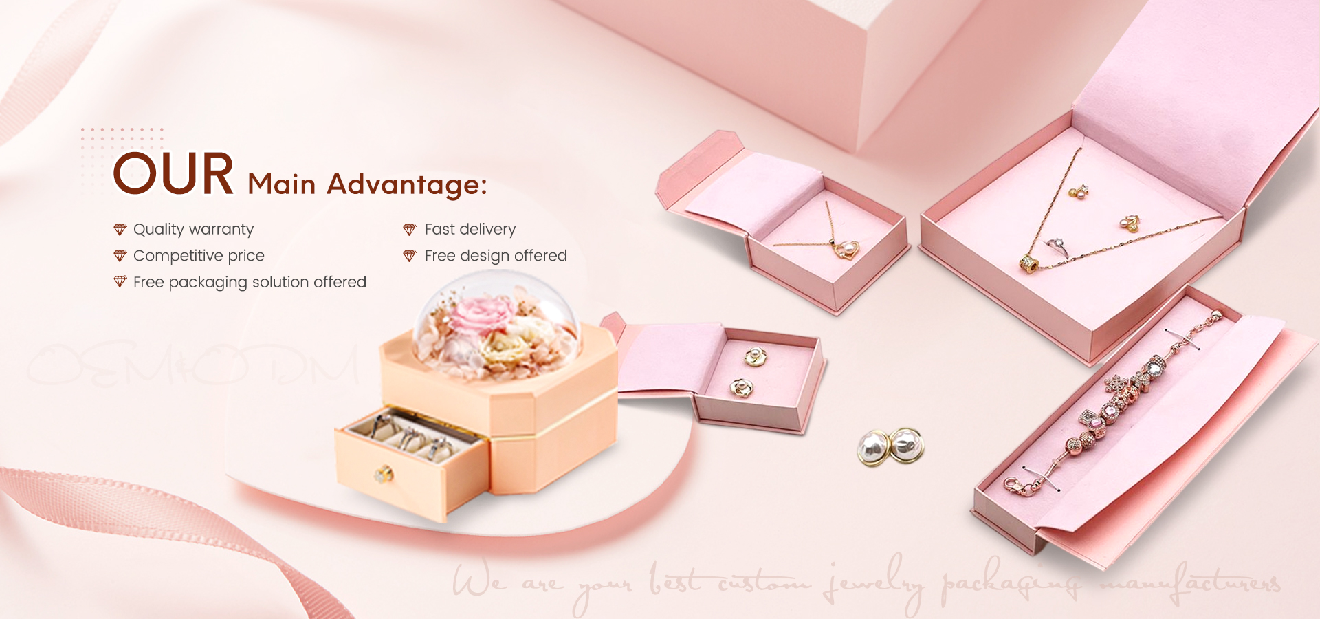 Background image showing gold bars, gemstones, and diamonds with a dark orange gradient overlay